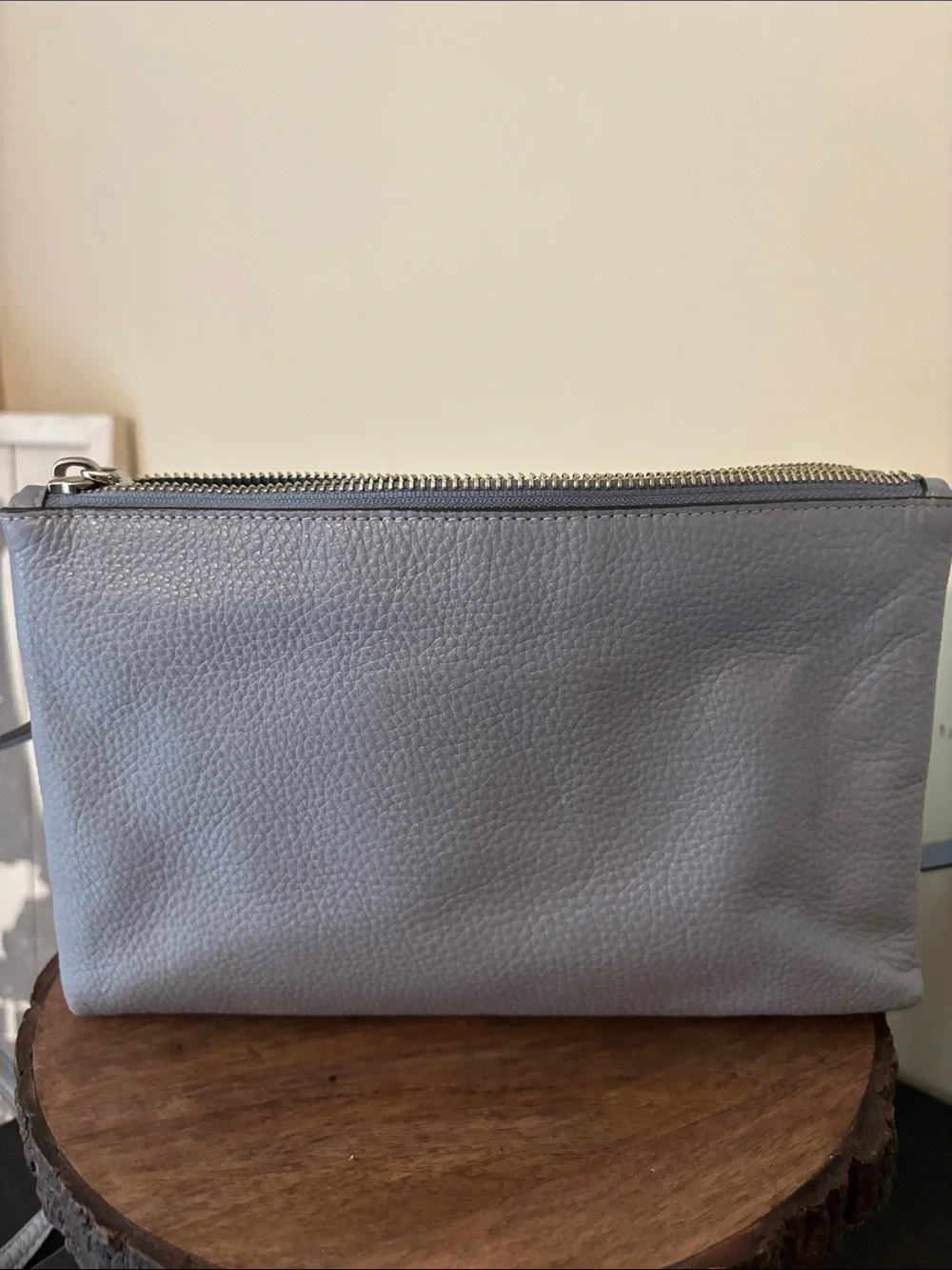 Coach Pebbled Leather Crossbody Bag in Light Blue with Silver Hardware